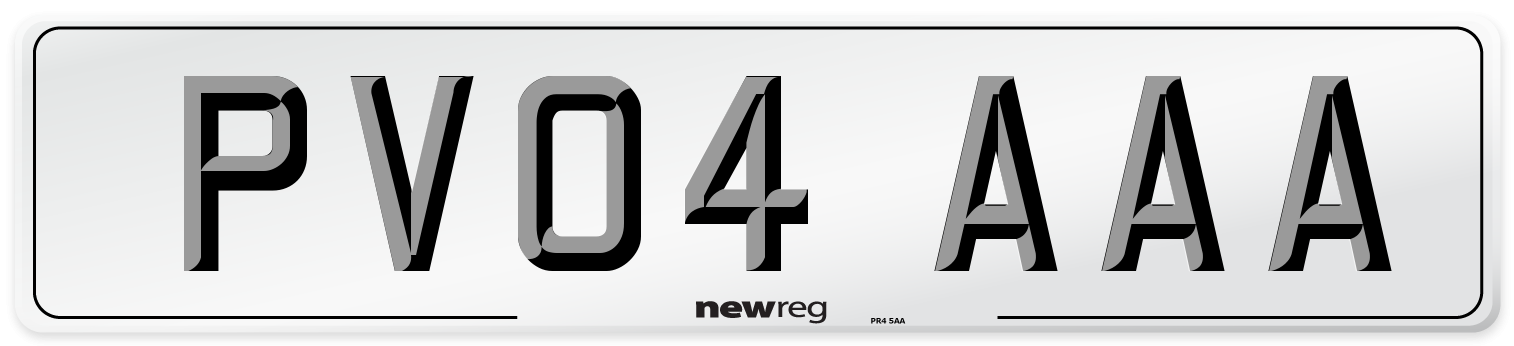PV04 AAA Number Plate from New Reg